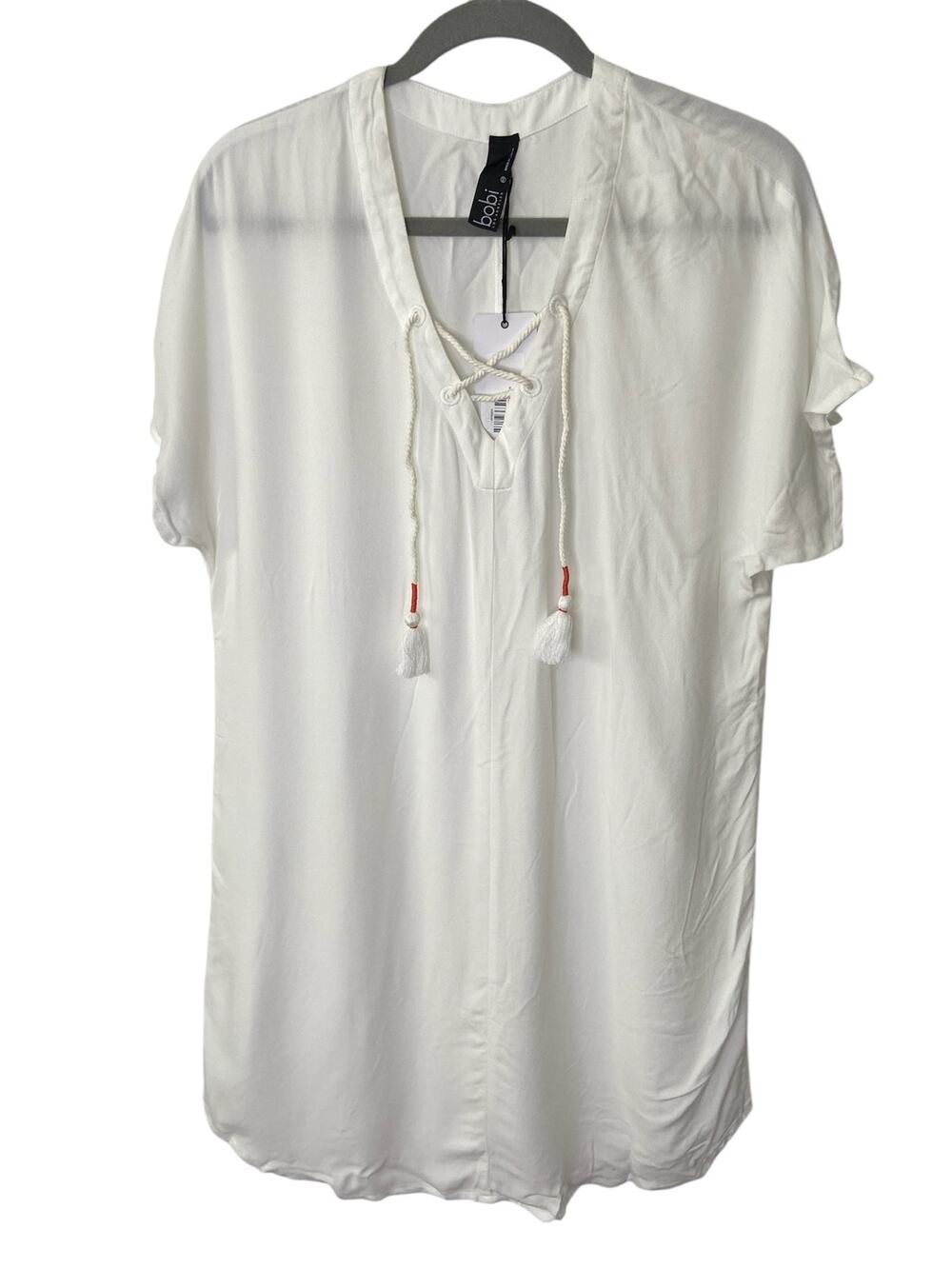 Bobi Lace Front Mini Dress Cover Up Boho Cowboy Coastal Western Cottage XS